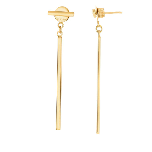 Parkplace Jewelers 14k-gold-polished-bar-with-horizontal-post-linear-drop-earring-er4703