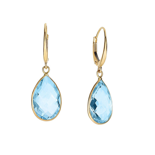 Parkplace Jewelers 14k-gold-blue-topaz-pear-drop-earrings-er5051