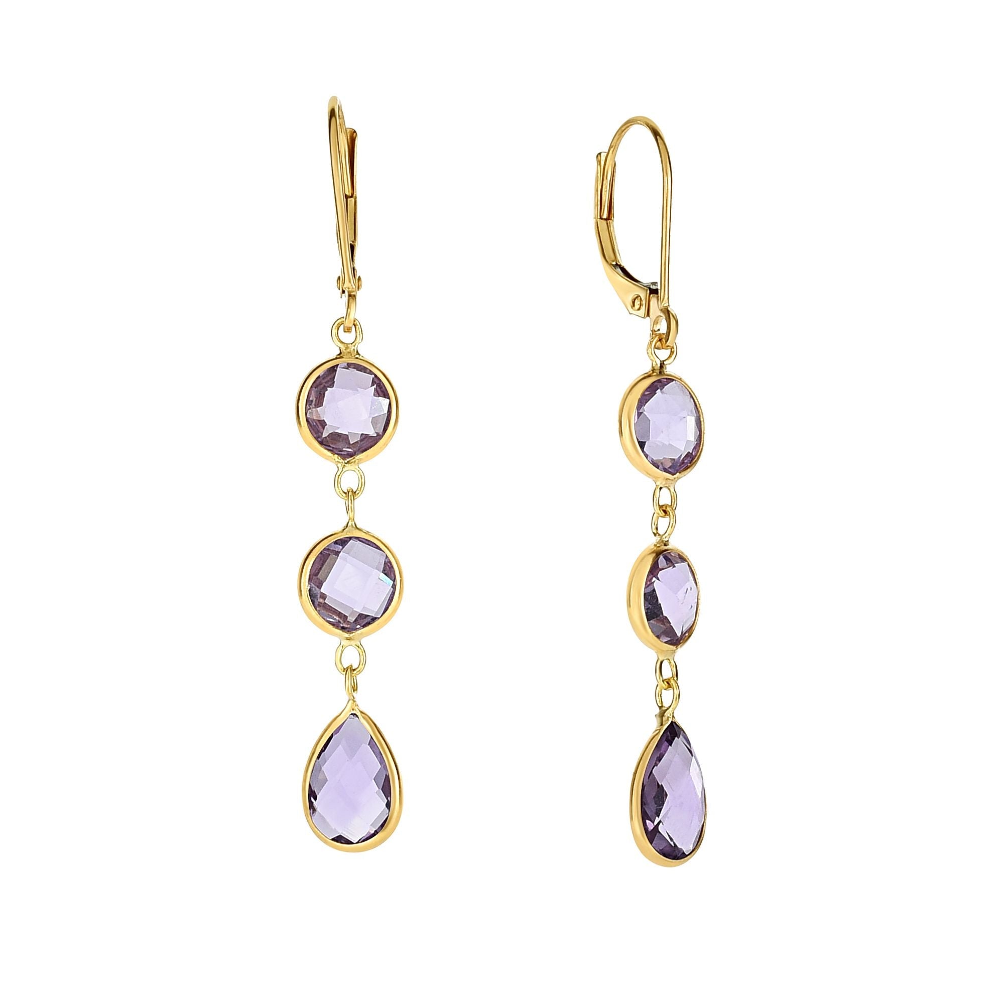 Parkplace Jewelers 14k-gold-amethyst-drop-earrings-er5053