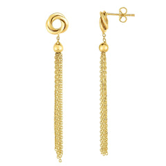 Parkplace Jewelers 14k-gold-multi-chain-with-love-knot-linear-drop-earring-er5806