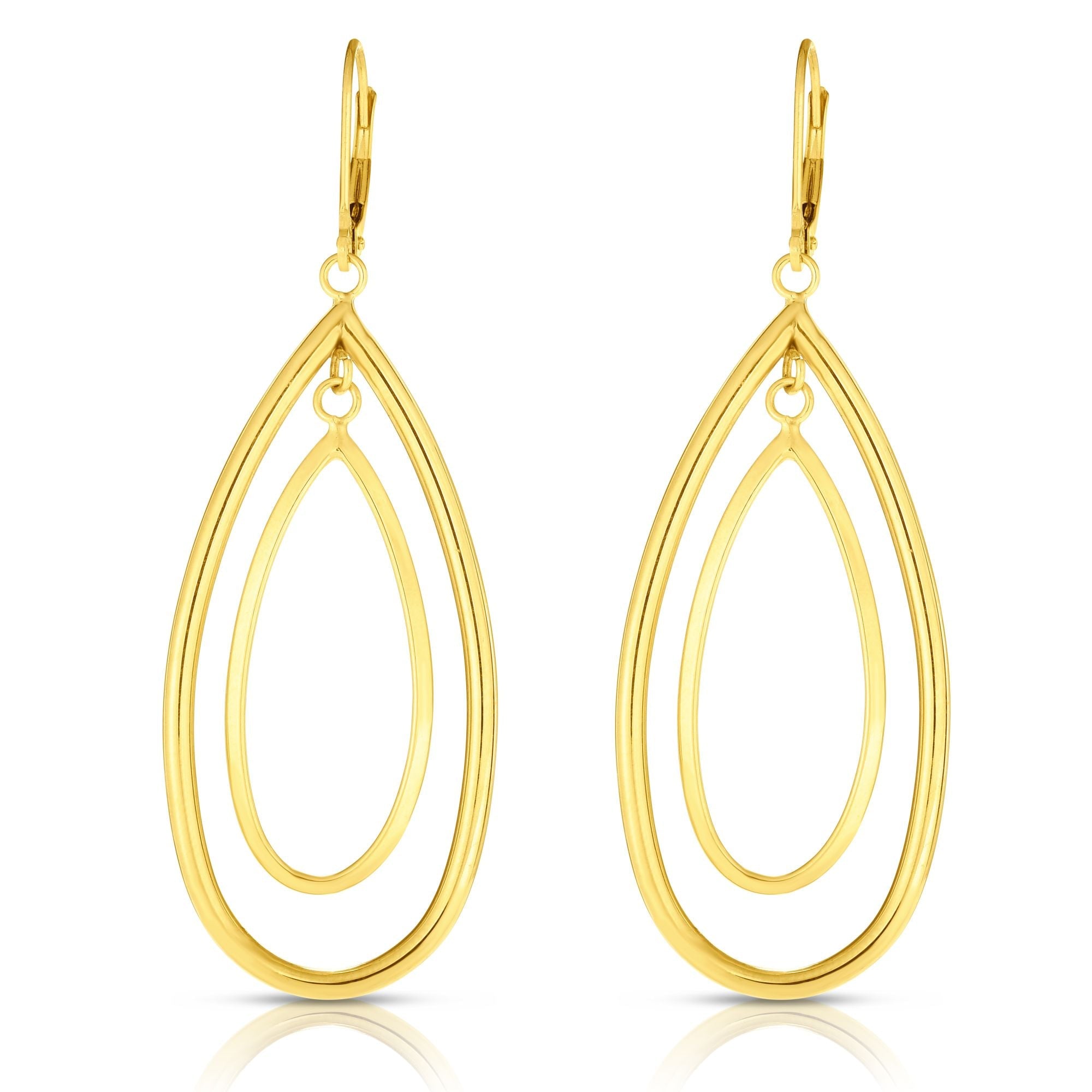 Parkplace Jewelers 14k-gold-polished-double-oval-multi-layered-dangle-earring-er7084
