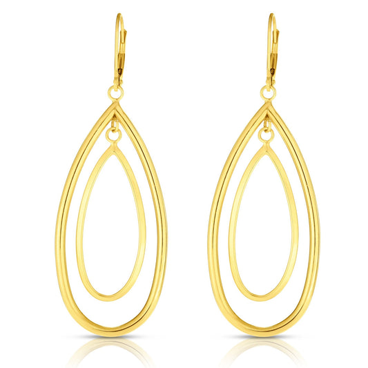 Parkplace Jewelers 14k-gold-polished-double-oval-multi-layered-dangle-earring-er7084