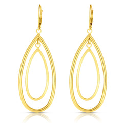 Yellow Gold Polished Multi-layered Dangles Earring