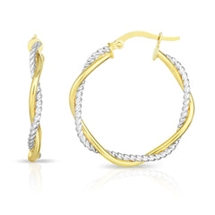 Parkplace Jewelers 14k-gold-round-twist-polished-hoop-earring-er7129