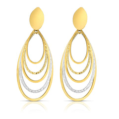 Parkplace Jewelers 14k-gold-diamond-cut-polished-oval-multi-layered-dangle-earring-er8074