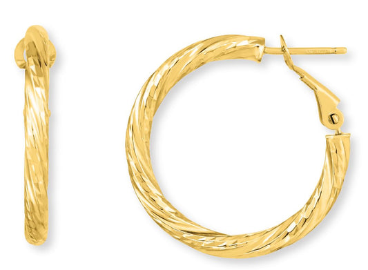 Parkplace Jewelers 14k-gold-diamond-cut-large-omega-back-hoop-earring-er8295