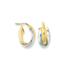 Two-tone Gold Polished Multi-row Hoop Earring