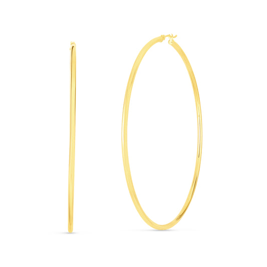 Yellow Gold Polished Statement Hoop Earring