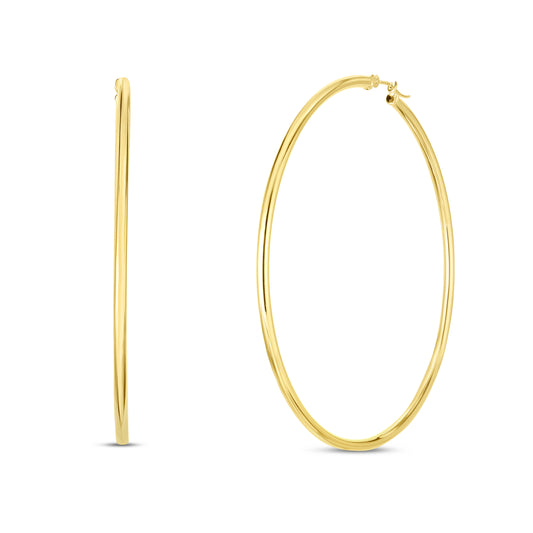 Yellow Gold Polished Statement Hoop Earring