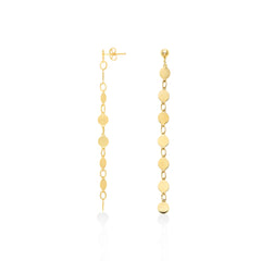 Yellow Gold Polished Miror Chain Fashion Earring