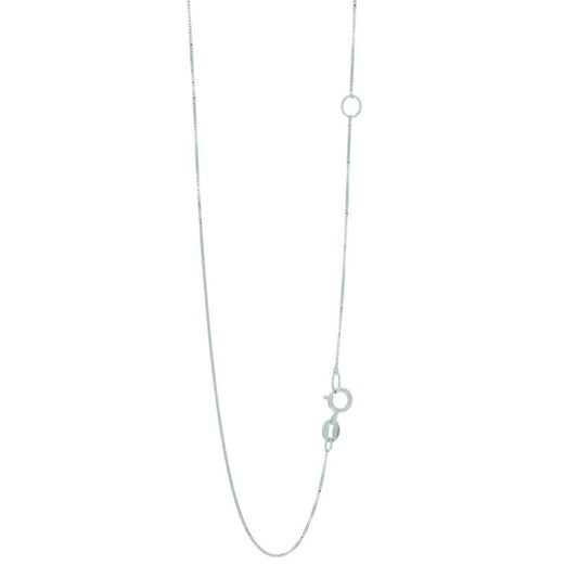 White Gold Polished Extendable Classic Box Necklace