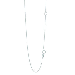 White Gold Polished Extendable Classic Box Necklace