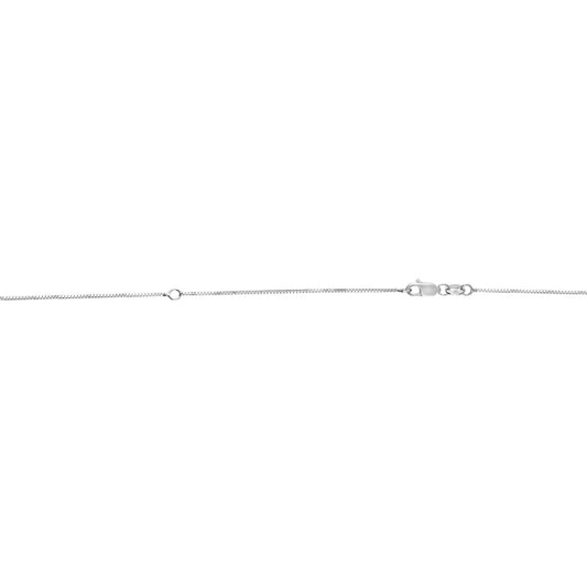 White Gold Polished Extendable Classic Box Necklace