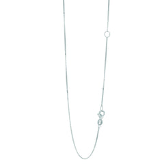 White Gold Polished Extendable Classic Box Necklace