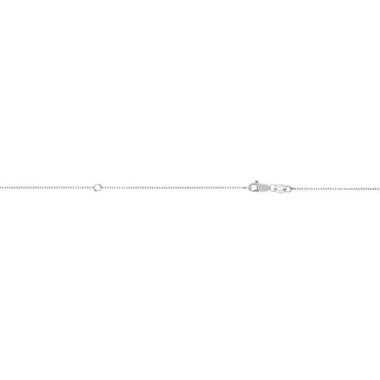 White Gold Diamond Cut/ Textured Extendable Diamond Cut Cable Necklace