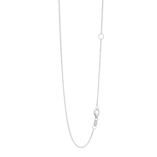 White Gold Diamond Cut/ Textured Extendable Diamond Cut Cable Necklace