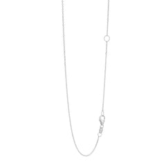 White Gold Diamond Cut/ Textured Extendable Diamond Cut Cable Necklace