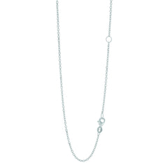 White Gold Diamond Cut/ Textured Extendable Diamond Cut Cable Necklace