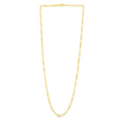 Yellow Gold Diamond Cut/ Textured Figaro Bracelet