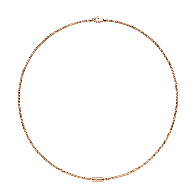 Fope Aria 18ct Rose Gold 0.02ct Diamond Necklace 89103CX_BB_R_XRX_037