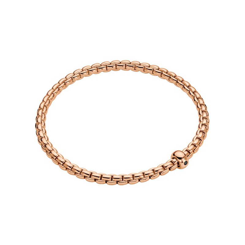 Fope Eka 18ct Rose Gold 0.01ct Black Diamond Flexible Bracelet 01M01BX_BN_R_XRX_0XS