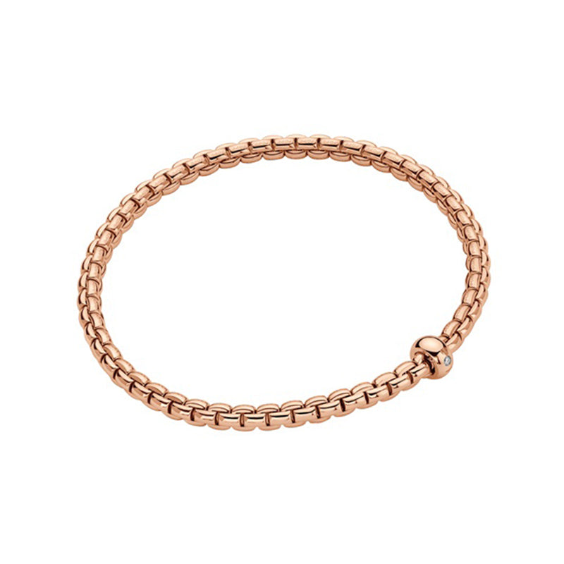 Fope Eka 18ct Rose Gold 0.01ct Diamond Flexible Bracelet 01M01BX_BB_R_XRX_0XS