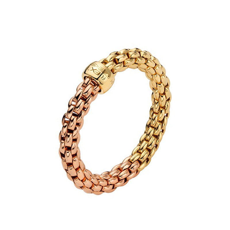 Fope Essentials 18ct Rose and Yellow Gold Ring 06E08AX_XX_3_XGX_00S