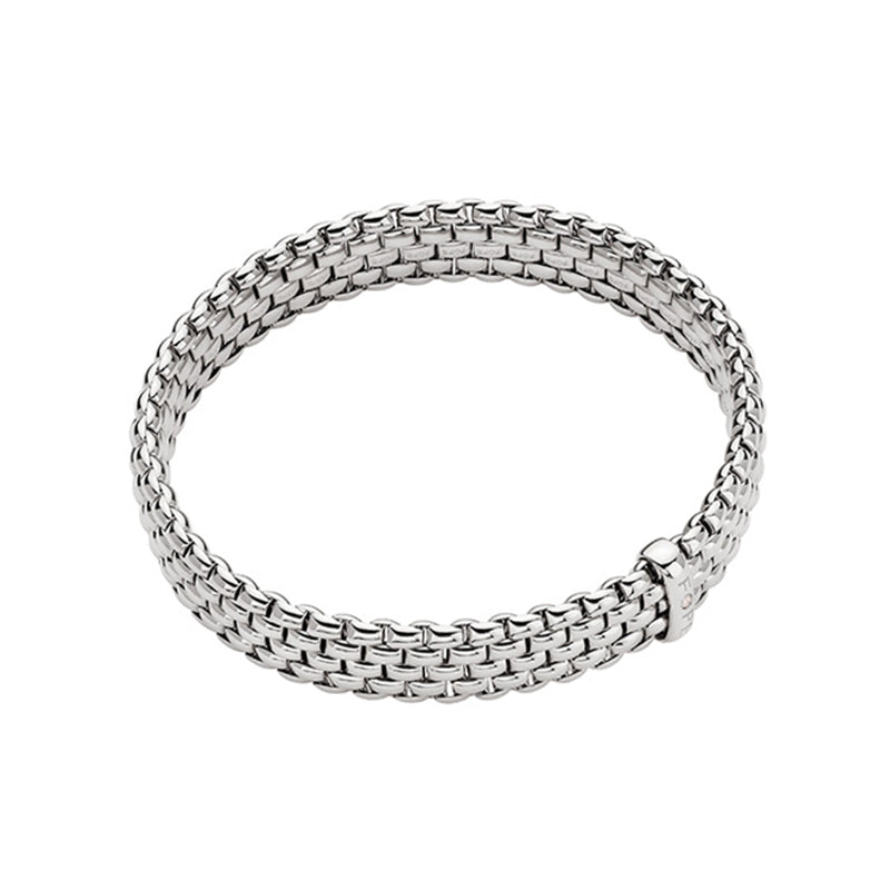 Fope Panorama 18ct White Gold 0.01ct Diamond Flexible Bracelet FPE-1604/XS