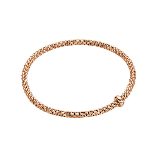 Fope Prima 18ct Rose Gold 0.01ct Diamond Flexible Bracelet 01M08BX_BB_R_XRX_0XS