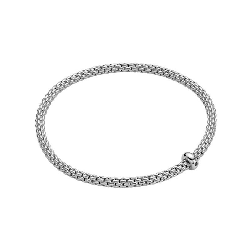 Fope Prima 18ct White Gold 0.01ct Black Diamond Flexible Bracelet FPE-1639/XS