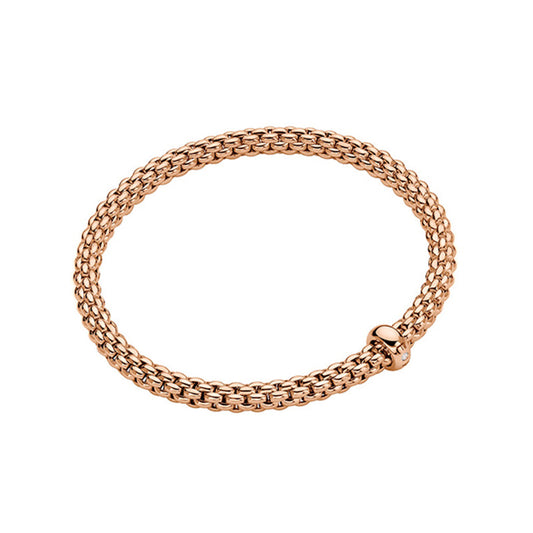 Fope Solo 18ct Rose Gold 0.01ct Diamond Flexible Bracelet 01M06BX_BB_R_XRX_0XS