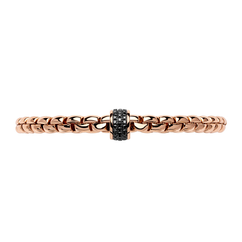 Fope Eka Tiny 18ct Rose Gold 0.54ct Black Diamond Bracelet 70405BX_PN_R_X3X_0XS