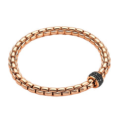 Fope Eka Tiny 18ct Rose Gold 0.54ct Black Diamond Bracelet 70405BX_PN_R_X3X_0XS