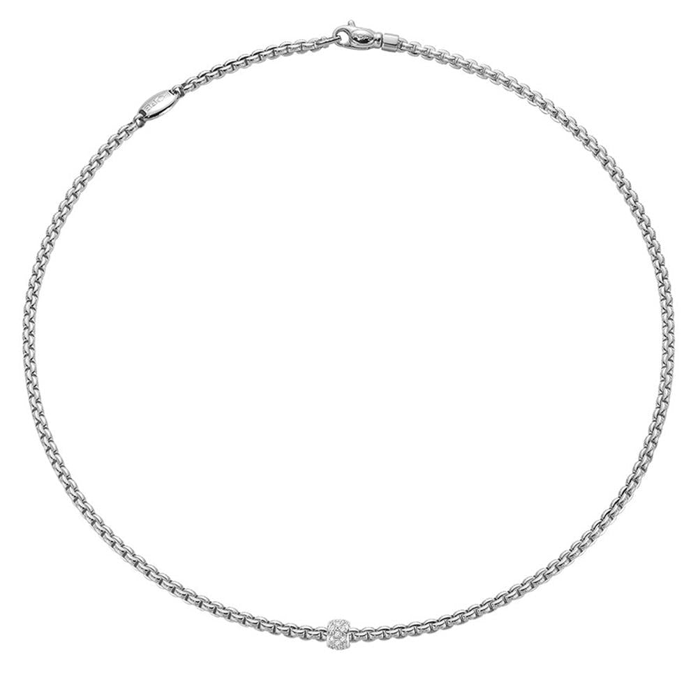 Fope Eka Tiny 18ct White Gold 0.19ct Diamond Necklace 73001CX_PB_B_XBX_043