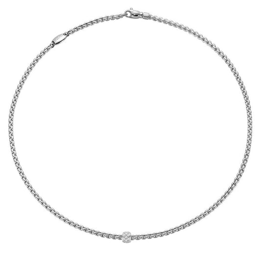 Fope Eka Tiny 18ct White Gold 0.19ct Diamond Necklace 73001CX_PB_B_XBX_043