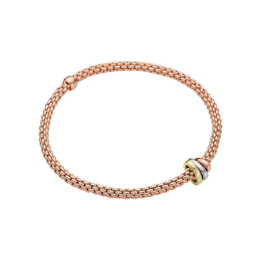 Fope Flex'it Prima 18ct Rose Gold Bracelet 74408BX_XX_R/XS