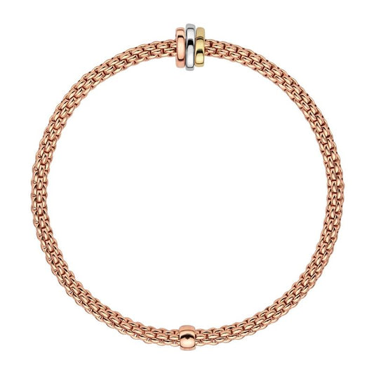 Fope Flex'it Prima 18ct Rose Gold Bracelet 74408BX_XX_R/XS