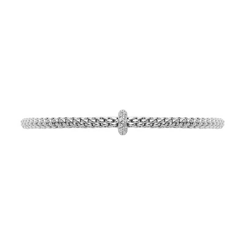 Fope Flex'it Prima 18ct White Gold 0.18ct Diamond Bracelet 74508BX_BB_B_XBX_0XS