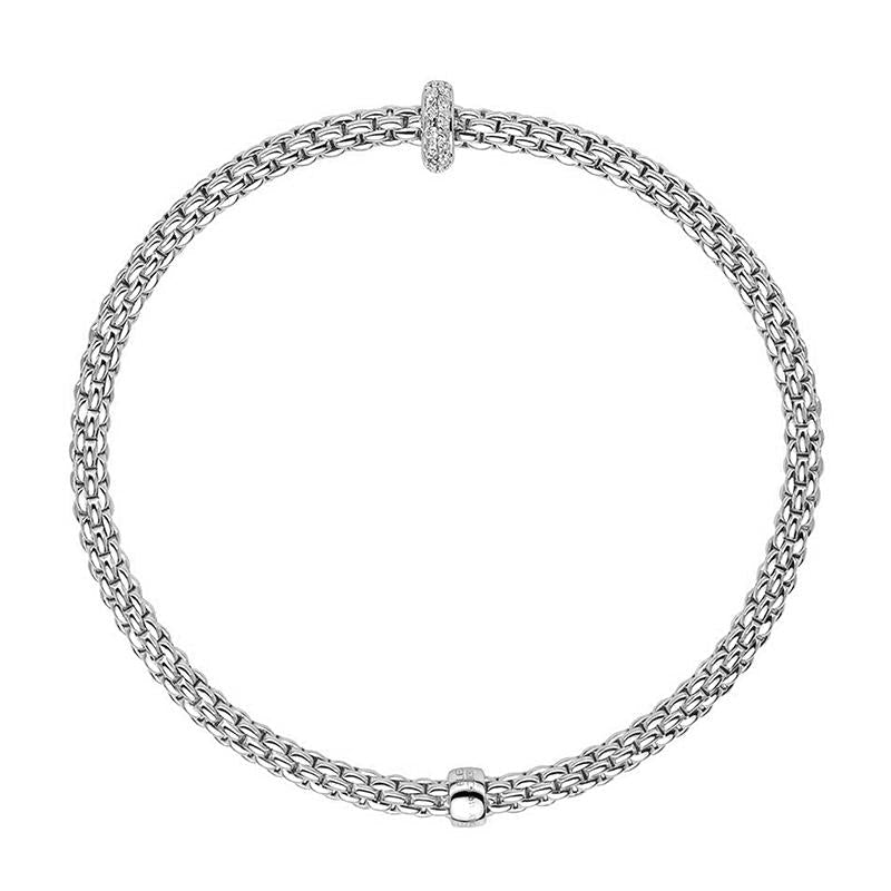 Fope Flex'it Prima 18ct White Gold 0.18ct Diamond Bracelet 74508BX_BB_B_XBX_0XS