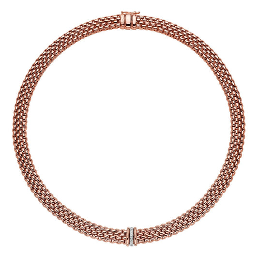 Fope Panorama 18ct Rose Gold 0.08ct Diamond Rondelle Necklace 58712CX_BB_R_RBR_042