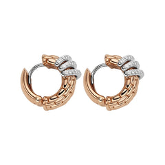 Fope Panorama 18ct Rose Gold 0.46ct Diamond Rondelle Small Hoop Earrings 58704OX_XX_RW