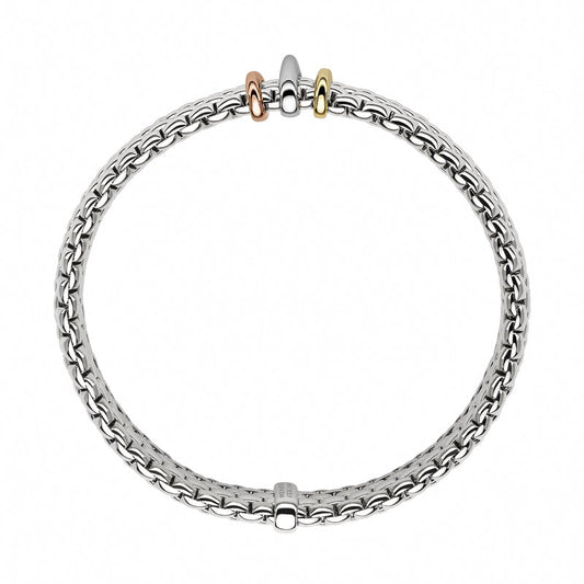 Fope Panorama 18ct White Gold Mixed Rondelle Bracelet FPE-1326/XS