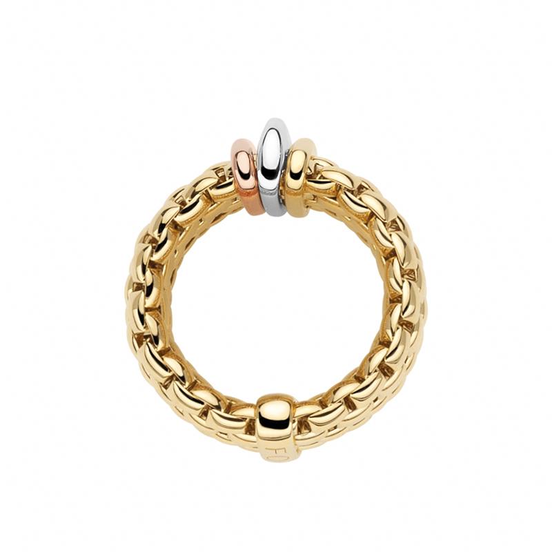 Fope Panorama 18ct Yellow Gold Mixed Rondelle Ring 58704AX_XX_Y/S