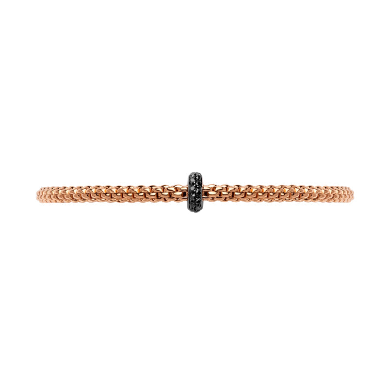 Fope Prima 18ct Rose Gold 0.20ct Black Diamond Bracelet 74508BX_BN_R_X1X_0XS