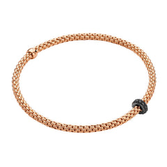 Fope Prima 18ct Rose Gold 0.20ct Black Diamond Bracelet 74508BX_BN_R_X1X_0XS