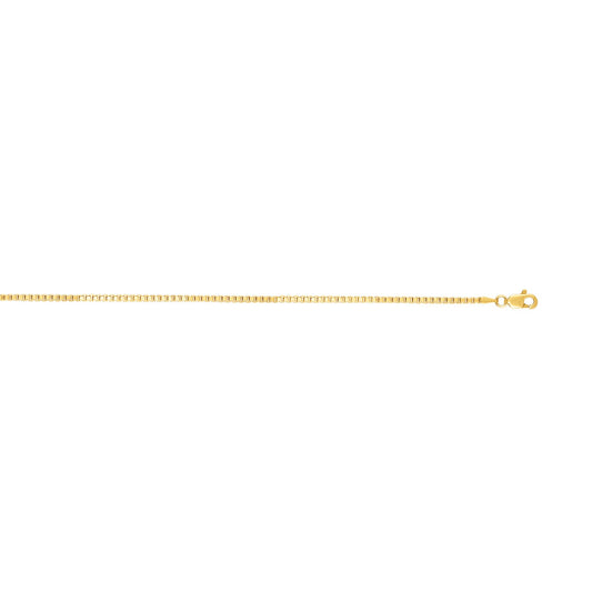 Yellow Gold Polished Semi-solid Box Necklace