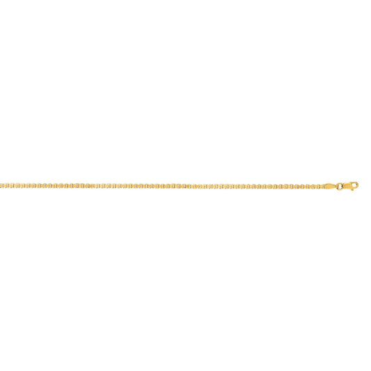 Yellow Gold Polished Semi-solid Box Necklace