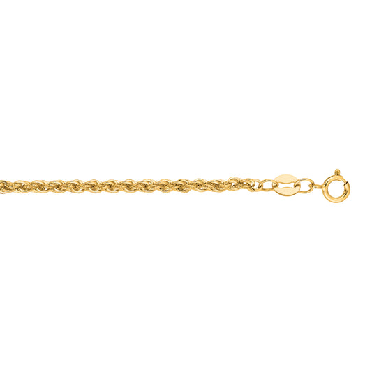 Yellow Gold Polished Lite Rope Necklace