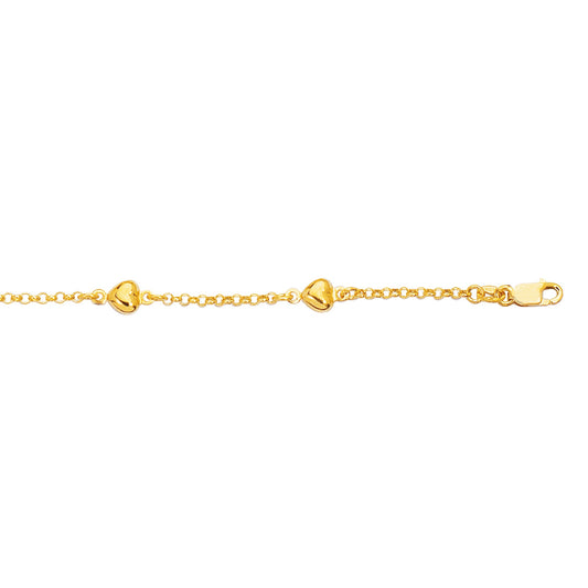 Parkplace Jewelers 14k-gold-heart-station-bracelet-ht105