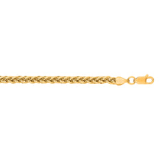 Yellow Gold Polished Lite Round Wheat Necklace